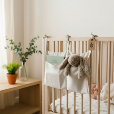 Pochette de rangement suspendu en lin | DodoBag™ – Choix durable et écologique dans chambre bébé
