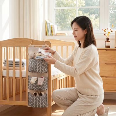 Pochette de rangement suspendu à trois poches | CrazyBag™ – Gris, espace bien organisé par maman
