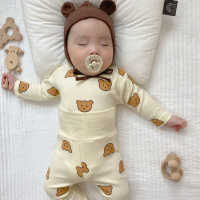 Pyjama garcon bebe ensemble en coton doux ourson | 3M-3ans confortable