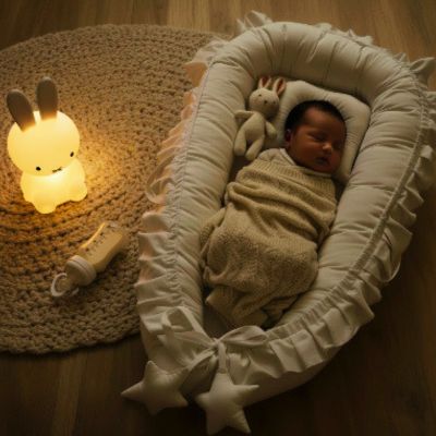 Réducteur de lit portable à volant | Froufrou – Bébé qui dort partout