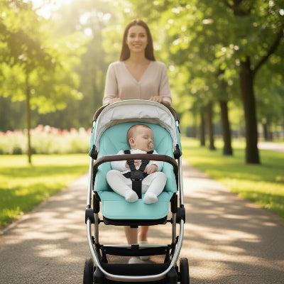 Réducteur de siège bébé | SécuriCuir™ – bleu – Cocon rassurant