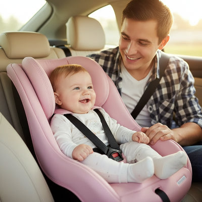 Réducteur de siège bébé | SécuriCuir™ – rose – Soutien qui épouse le corps entier