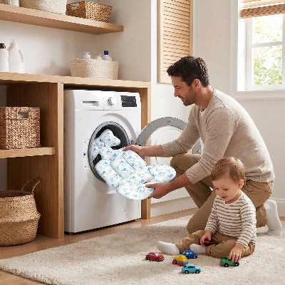 Réducteur de siège bébé ergonomique pour poussette blanc – lavable à la machine
