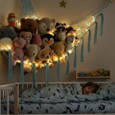 Rangement suspendu hamac bébé | PlushBed™ – Bleu s'adapte à l'enfant la nuit