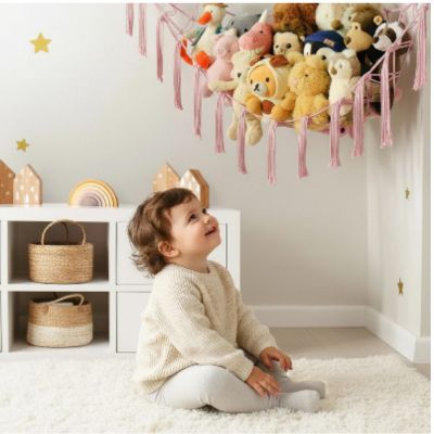 Rangement suspendu hamac bébé | PlushBed™ – Rose sans danger pour l'enfant