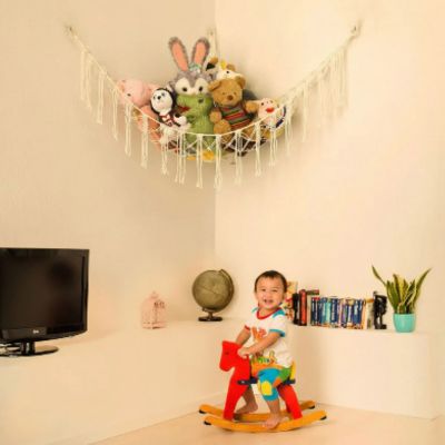 Rangement suspendu hamac bébé | PlushBed™ – Beige organisé selon les besoins de l'enfant