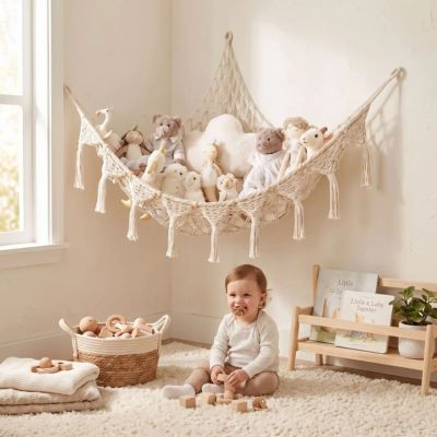 Rangement suspendu hamac jumbo | PlushBed™ – Ambiance bohème doux pour bébé