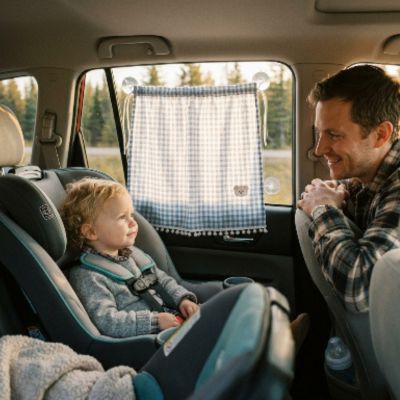 Rideau occultant voyage à ventouses auto | À carreaux – Papa heureux que bébé fille soit apaiser
