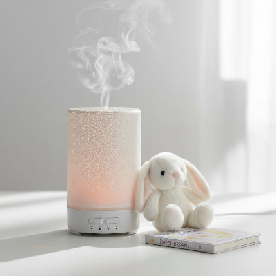 Humidificateur air chambre décoratif | Mosaïque – Shooting photo sur table-Blanc