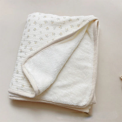 Plaid bebe-|TheWinterBlanket|-Fleurs d'antan-fleurs jaunes