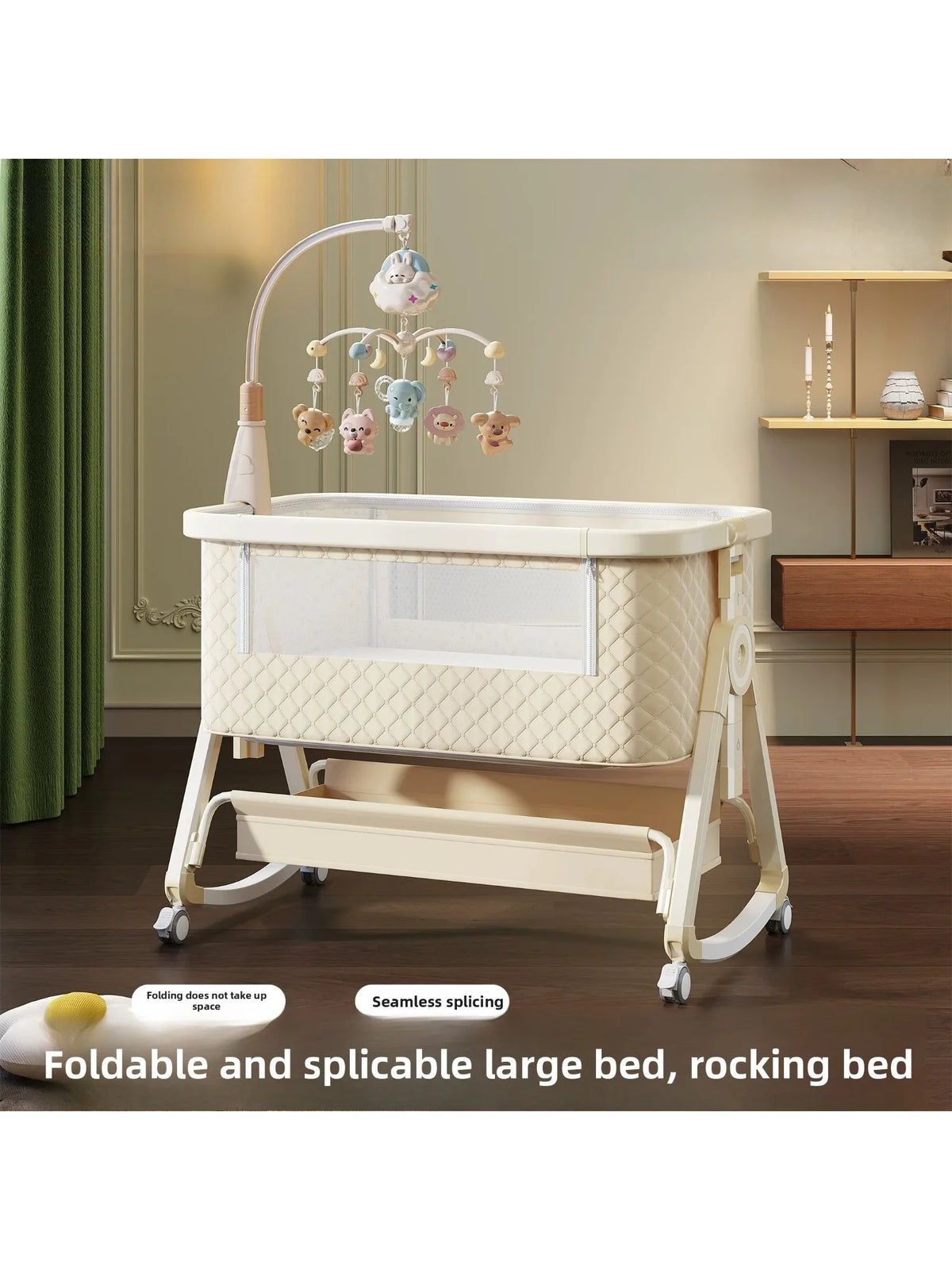 Lit bébé Babyfond amovible, multifonctionnel, pliable, portable, table à langer, lit pour nouveau-né, lit d'appoint