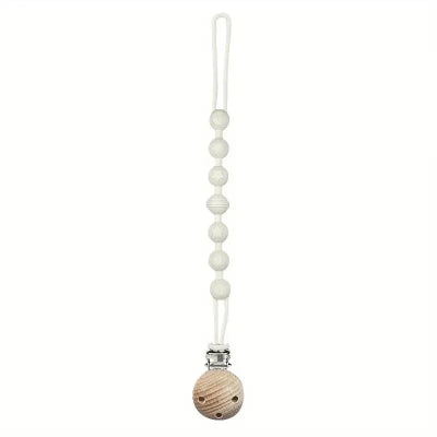 Attache tétine silicone boulier texturé | BubbleBall™ blanc