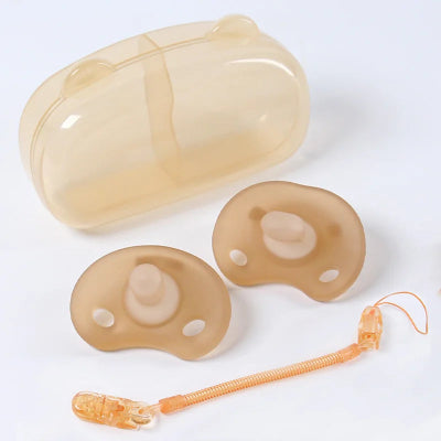 Sucette pour bébé ensemble 4 pièces silicone | Brun givré