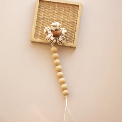 Attache sucette-|TeWindsor|- Fleur carreau blanc