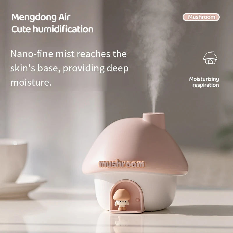 Humidificateur d'air de dessin animé 300ml, Mini diffuseur d'arôme d'huile essentielle, éclairage coloré, humidificateur ultrasonique mignon pour maison de champignon