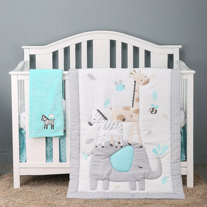 4 pièces nouveau-né bébé enfant en bas âge berceau ensemble de literie bébé lit juegos de cama de bebé (déguette drap-housse berceau jupe couverture)