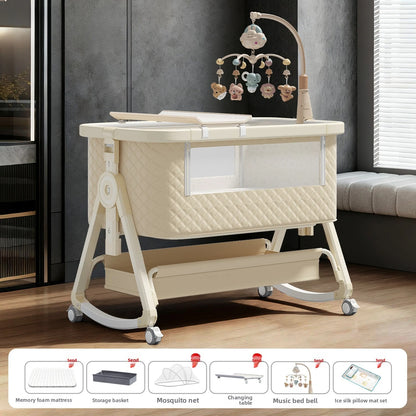 Lit bébé Babyfond amovible, multifonctionnel, pliable, portable, table à langer, lit pour nouveau-né, lit d'appoint