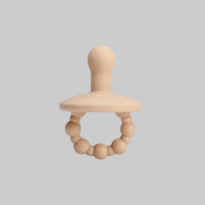Sucette Bébé Silicone Souple avec Chainette | DodoZen™ beige