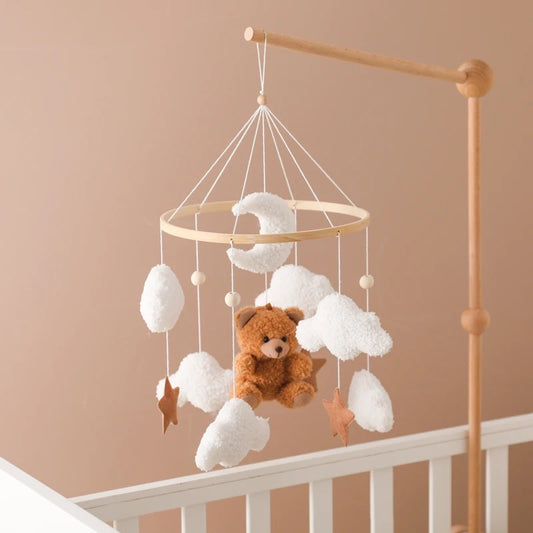 Mobile lit Bébé - WoodenCribBell™ - Ourson brun