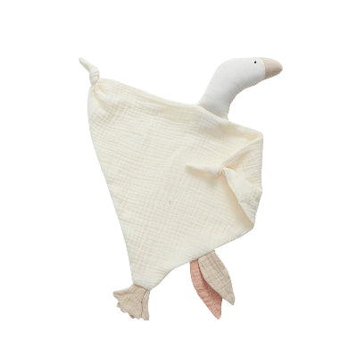 Doudou pour bébé apaisant en gaze de coton bio oie blanche