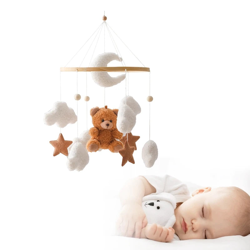 Mobile lit Bébé - WoodenCribBell™ - Ourson brun