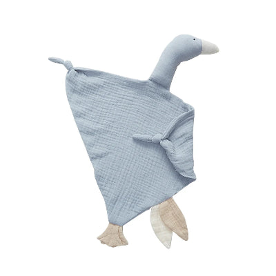Doudou pour bébé apaisant en gaze de coton bio oie gris acier