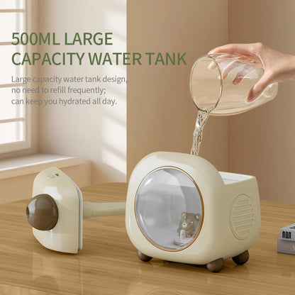 Kasydoff Petit Humidificateur Portable, Petits Humidificateurs de 1500 ml pour Chambre de Bébé, Bureau Personnel USB 1800 mAh pour Voyage