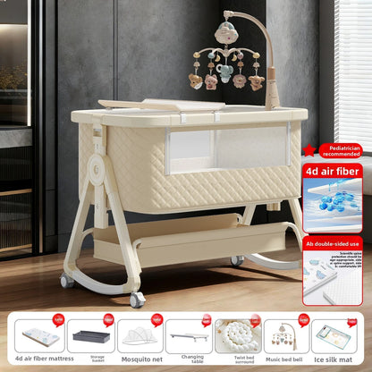 Lit bébé Babyfond amovible, multifonctionnel, pliable, portable, table à langer, lit pour nouveau-né, lit d'appoint