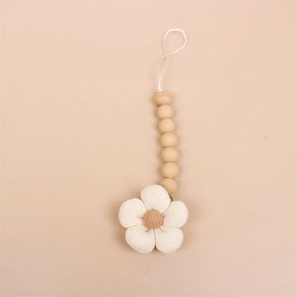 Attache sucette-|TeWindsor|- Fleur blanche