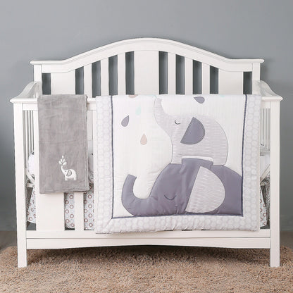 4 pièces nouveau-né bébé enfant en bas âge berceau ensemble de literie bébé lit juegos de cama de bebé (déguette drap-housse berceau jupe couverture)