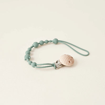 Attache tétine silicone chaînette | Petit Ours vert