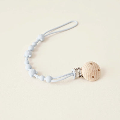 Attache tétine silicone chaînette | Petit Ours bleu