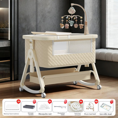 Lit bébé Babyfond amovible, multifonctionnel, pliable, portable, table à langer, lit pour nouveau-né, lit d'appoint