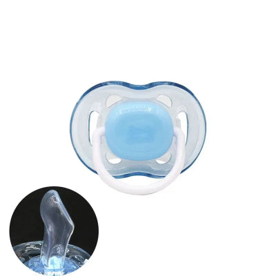Sucette Bébé Silicone Souple Transparente | LollyDodo™ plate bleue