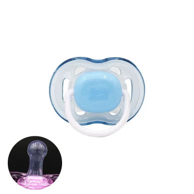 Sucette Bébé Silicone Souple Transparente | LollyDodo™ ronde bleue