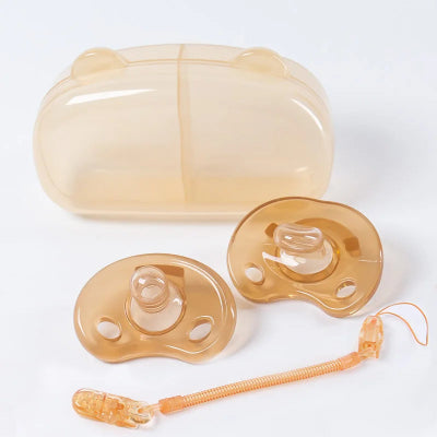 Sucette pour bébé ensemble 4 pièces silicone | Marron claire