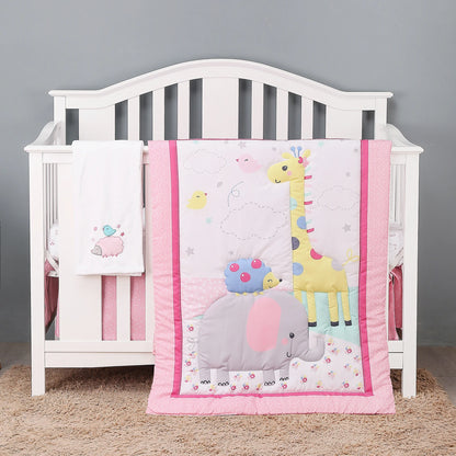 4 pièces nouveau-né bébé enfant en bas âge berceau ensemble de literie bébé lit juegos de cama de bebé (déguette drap-housse berceau jupe couverture)