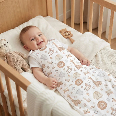 Sac de couchage bébé Petit Ange™ animaux bébé souriant