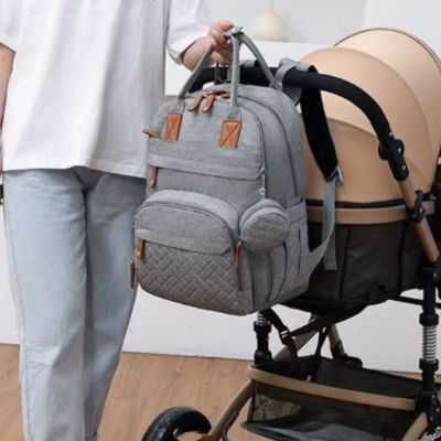 Sac à dos à langer imperméable | DADO™ – Tout est organisé pour la sortie en poussette – Gris
