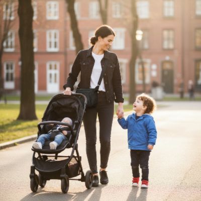 Sacoche poussette portable | Banana – Maman et enfants en sortie sécuritaire