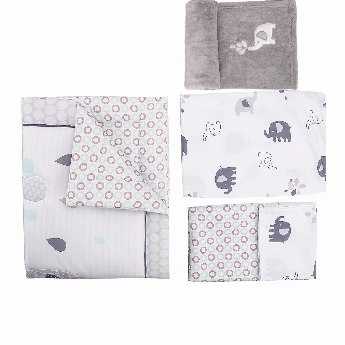 4 pièces nouveau-né bébé enfant en bas âge berceau ensemble de literie bébé lit juegos de cama de bebé (déguette drap-housse berceau jupe couverture)
