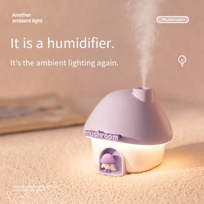 Humidificateur d'air de dessin animé 300ml, Mini diffuseur d'arôme d'huile essentielle, éclairage coloré, humidificateur ultrasonique mignon pour maison de champignon