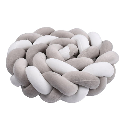 Tresse de lit bébé-|SerpentinTressé|-Gris blanc souris