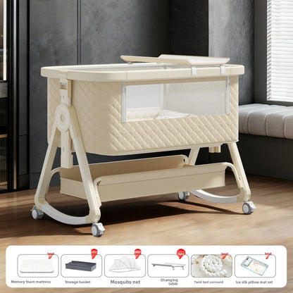 Lit bébé Babyfond amovible, multifonctionnel, pliable, portable, table à langer, lit pour nouveau-né, lit d'appoint