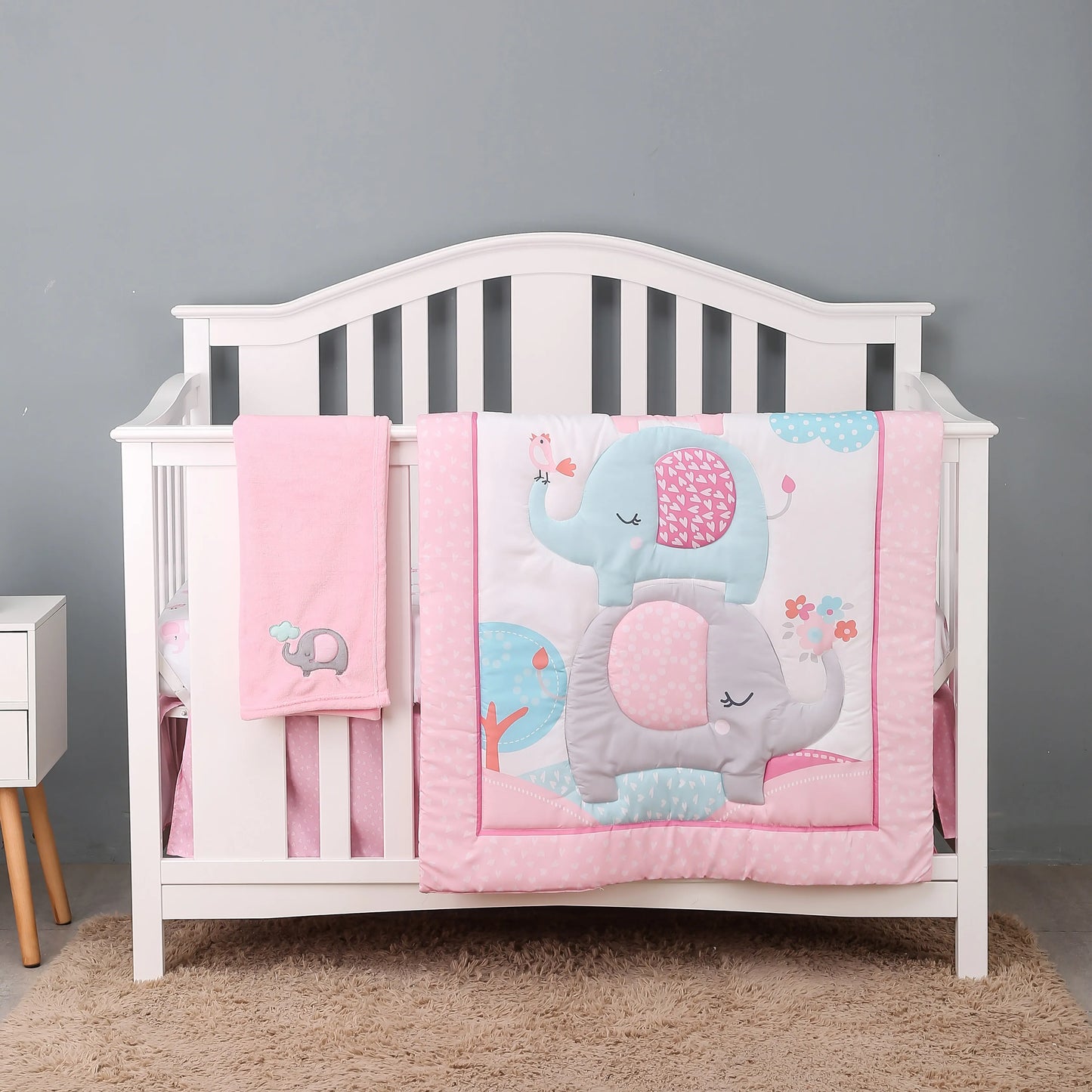 4 pièces nouveau-né bébé enfant en bas âge berceau ensemble de literie bébé lit juegos de cama de bebé (déguette drap-housse berceau jupe couverture)