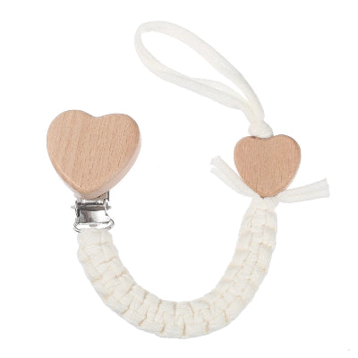 Attache tétine pendentif lune étoile cœur | BébéSécure™ cœur blanc