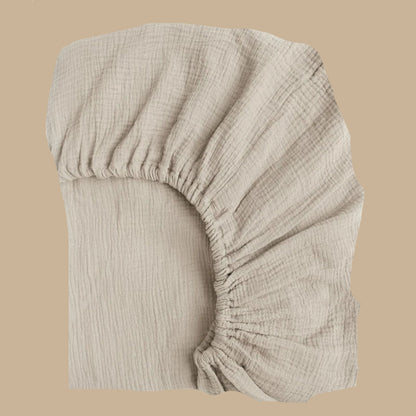 Drap housse pour bébé berceau - Gaze de coton monochromatique gris
