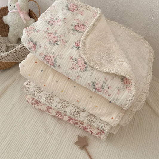 Plaid bebe-|TheWinterBlanket|-Fleurs d'antan