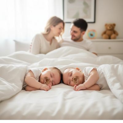 Sucette pour bébé ensemble 4 pièces silicone | Brune apaisante