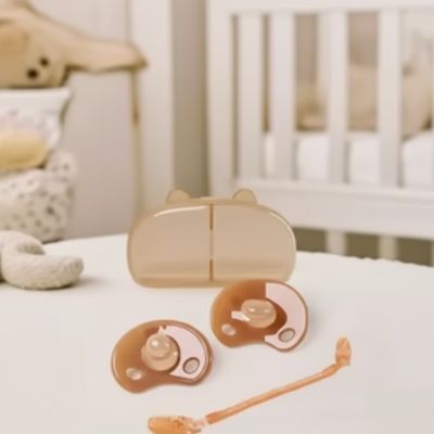 Sucette pour bébé ensemble 4 pièces silicone | Brune hygiénique